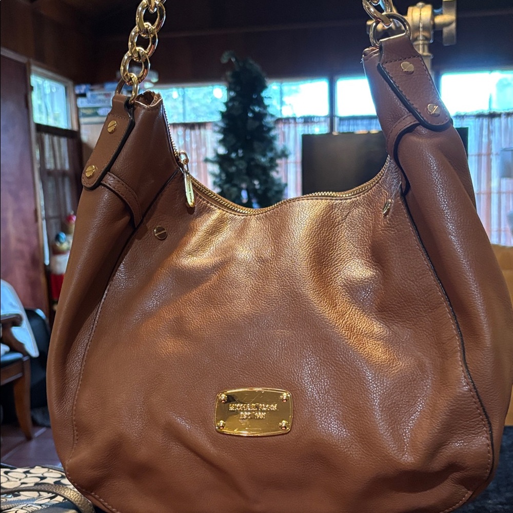 Michael Kors Tan Leather Hobo Bag